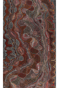 Aboriginal Artwork by Reanne Nampijinpa Brown, Ngapa Jukurrpa (Water Dreaming) - Mikanji, 152x91cm