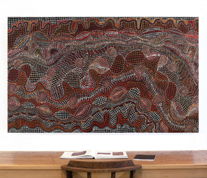 Aboriginal Art by Reanne Nampijinpa Brown, Ngapa Jukurrpa (Water Dreaming) - Mikanji, 152x91cm - ART ARK®