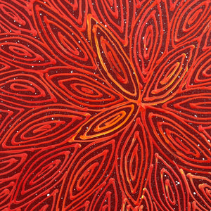 Aboriginal Artwork by Reanne Nampijinpa Brown, Pamapardu Jukurrpa (Flying Ant Dreaming) - Warntungurru, 30x30cm - ART ARK®