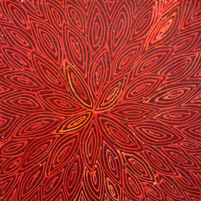 Aboriginal Artwork by Reanne Nampijinpa Brown, Pamapardu Jukurrpa (Flying Ant Dreaming) - Warntungurru, 30x30cm