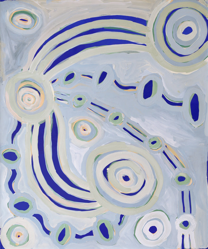 Aboriginal Artwork by Renita Stanley, Minyma Kutjara Wingellina, 91x76cm