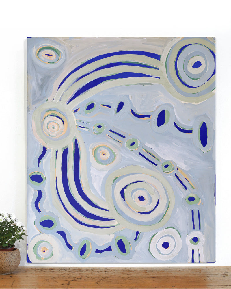 Aboriginal Artwork by Renita Stanley, Minyma Kutjara Wingellina, 91x76cm