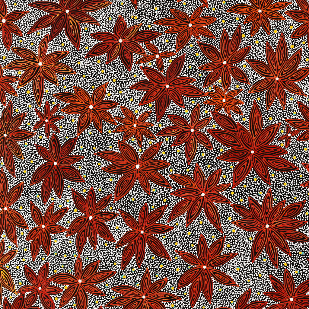 Aboriginal Artwork by Reanne Nampijinpa Brown, Pamapardu Jukurrpa (Flying Ant Dreaming) - Warntungurru, 107x76cm