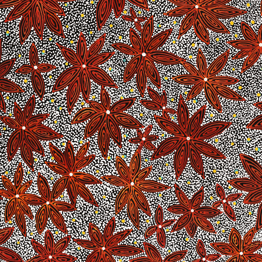 Aboriginal Artwork by Reanne Nampijinpa Brown, Pamapardu Jukurrpa (Flying Ant Dreaming) - Warntungurru, 107x76cm