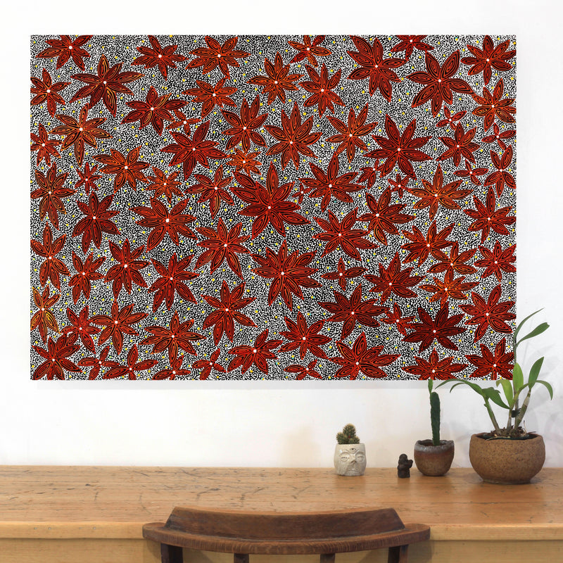 Aboriginal Artwork by Reanne Nampijinpa Brown, Pamapardu Jukurrpa (Flying Ant Dreaming) - Warntungurru, 107x76cm