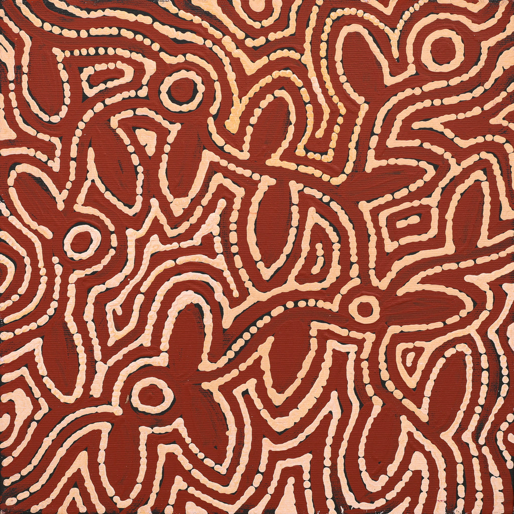 Aboriginal Artwork by Reanne Nampijinpa Brown, Pamapardu Jukurrpa (Flying Ant Dreaming) - Warntungurru, 30x30cm