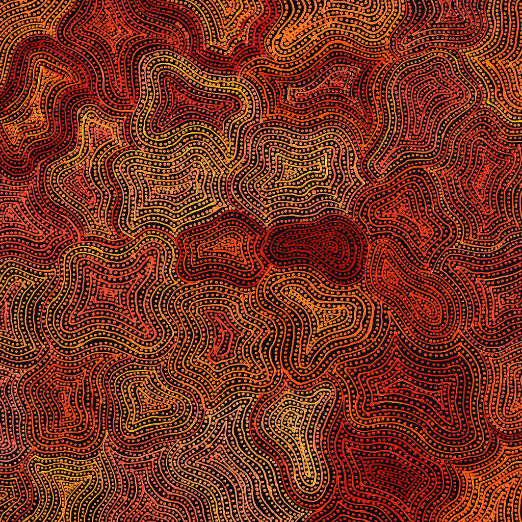 Aboriginal Artwork by Reanne Nampijinpa Brown, Ngapa Jukurrpa (Water Dreaming) - Mikanji, 107x61cm