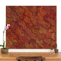 Aboriginal Artwork by Reanne Nampijinpa Brown, Ngapa Jukurrpa (Water Dreaming) - Mikanji, 107x91cm