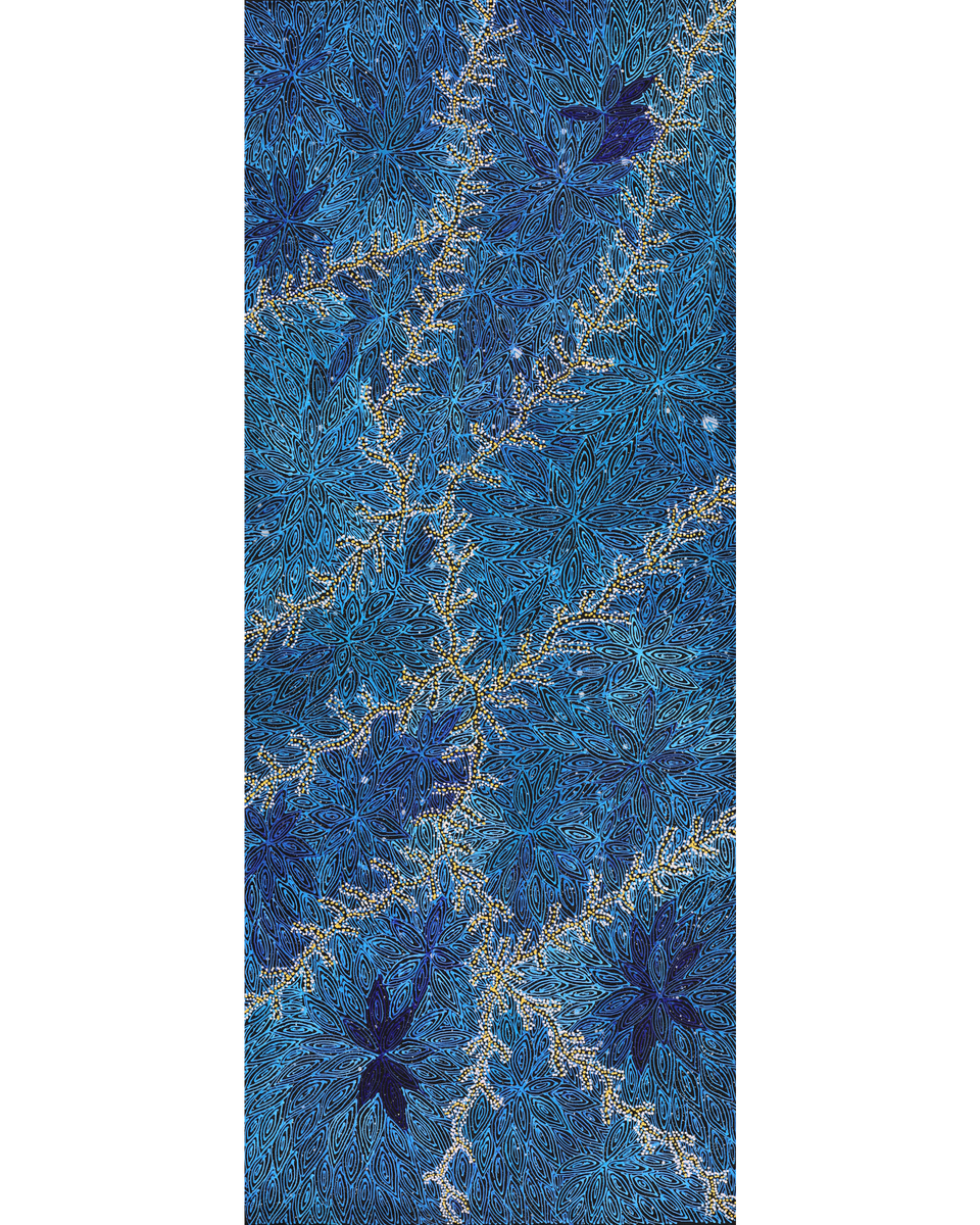 Aboriginal Artwork by Reanne Nampijinpa Brown, Pamapardu Jukurrpa (Flying Ant Dreaming) - Warntungurru, 152x61cm