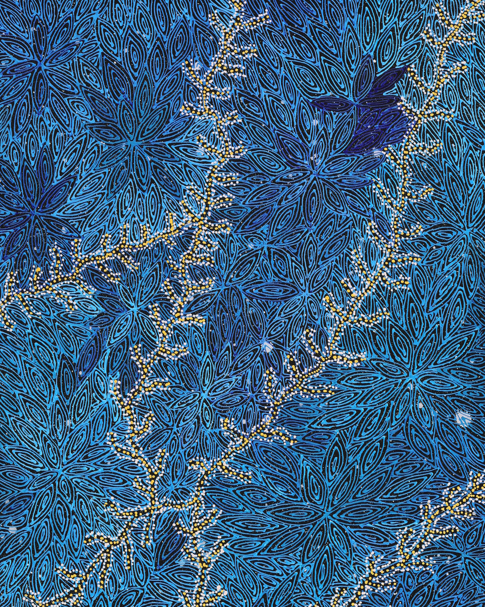 Aboriginal Artwork by Reanne Nampijinpa Brown, Pamapardu Jukurrpa (Flying Ant Dreaming) - Warntungurru, 152x61cm