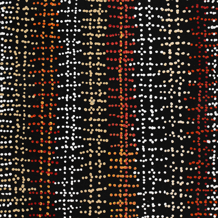 Aboriginal Artwork by Reanne Nampijinpa Brown, Pamapardu Jukurrpa (Flying Ant Dreaming) - Warntungurru, 152x30cm
