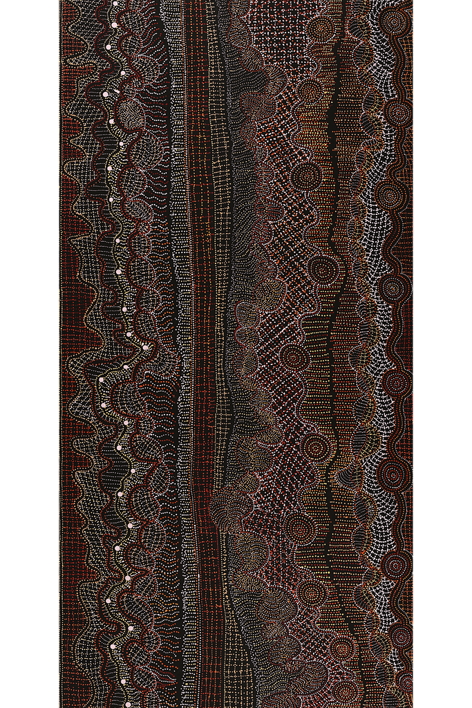Aboriginal Artwork by Reanne Nampijinpa Brown, Pamapardu Jukurrpa (Flying Ant Dreaming) - Warntungurru, 183x91cm
