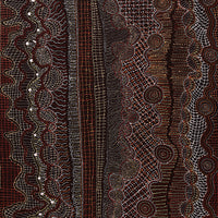 Aboriginal Art by Reanne Nampijinpa Brown, Pamapardu Jukurrpa (Flying Ant Dreaming) - Warntungurru, 183x91cm - ART ARK®