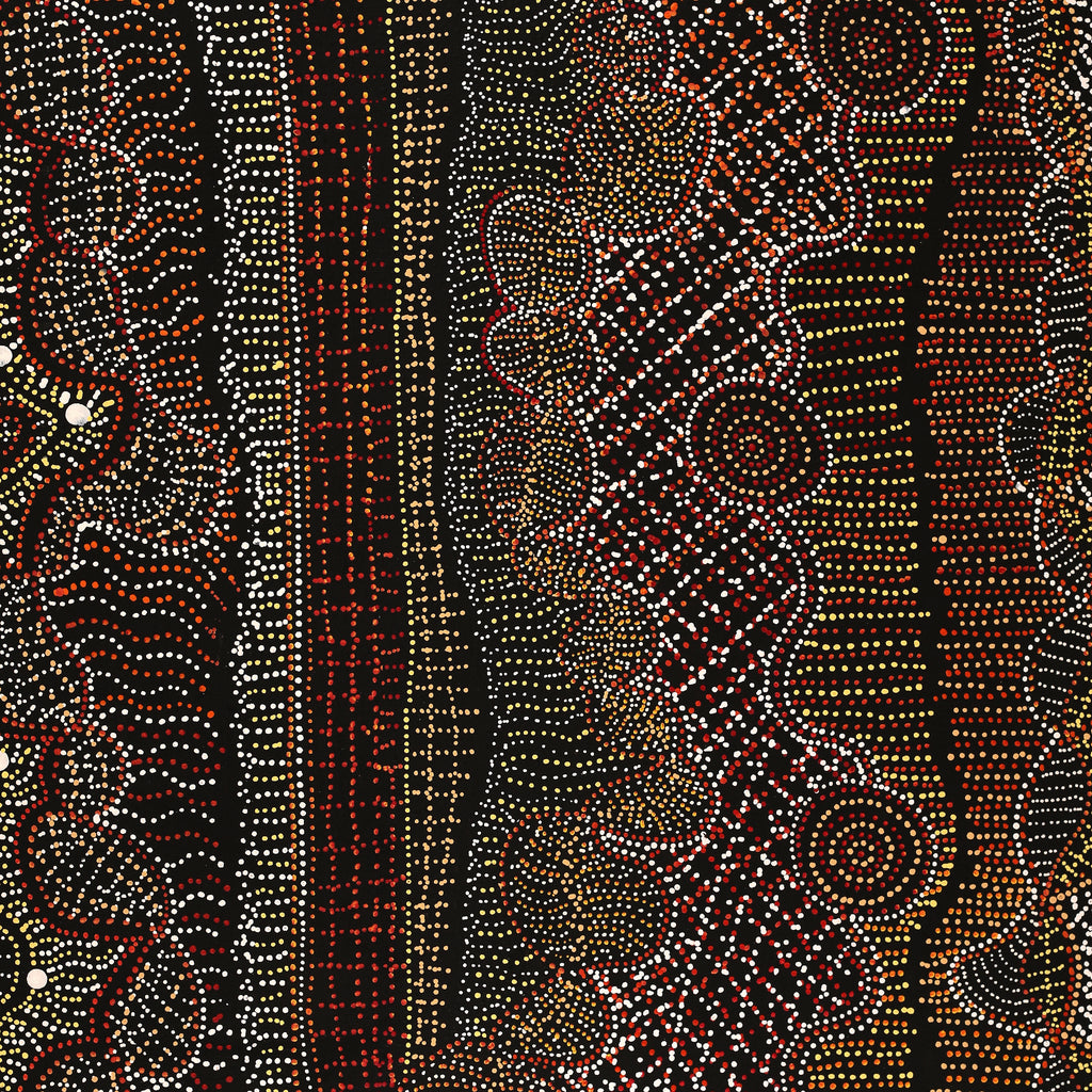 Aboriginal Artwork by Reanne Nampijinpa Brown, Pamapardu Jukurrpa (Flying Ant Dreaming) - Warntungurru, 183x91cm