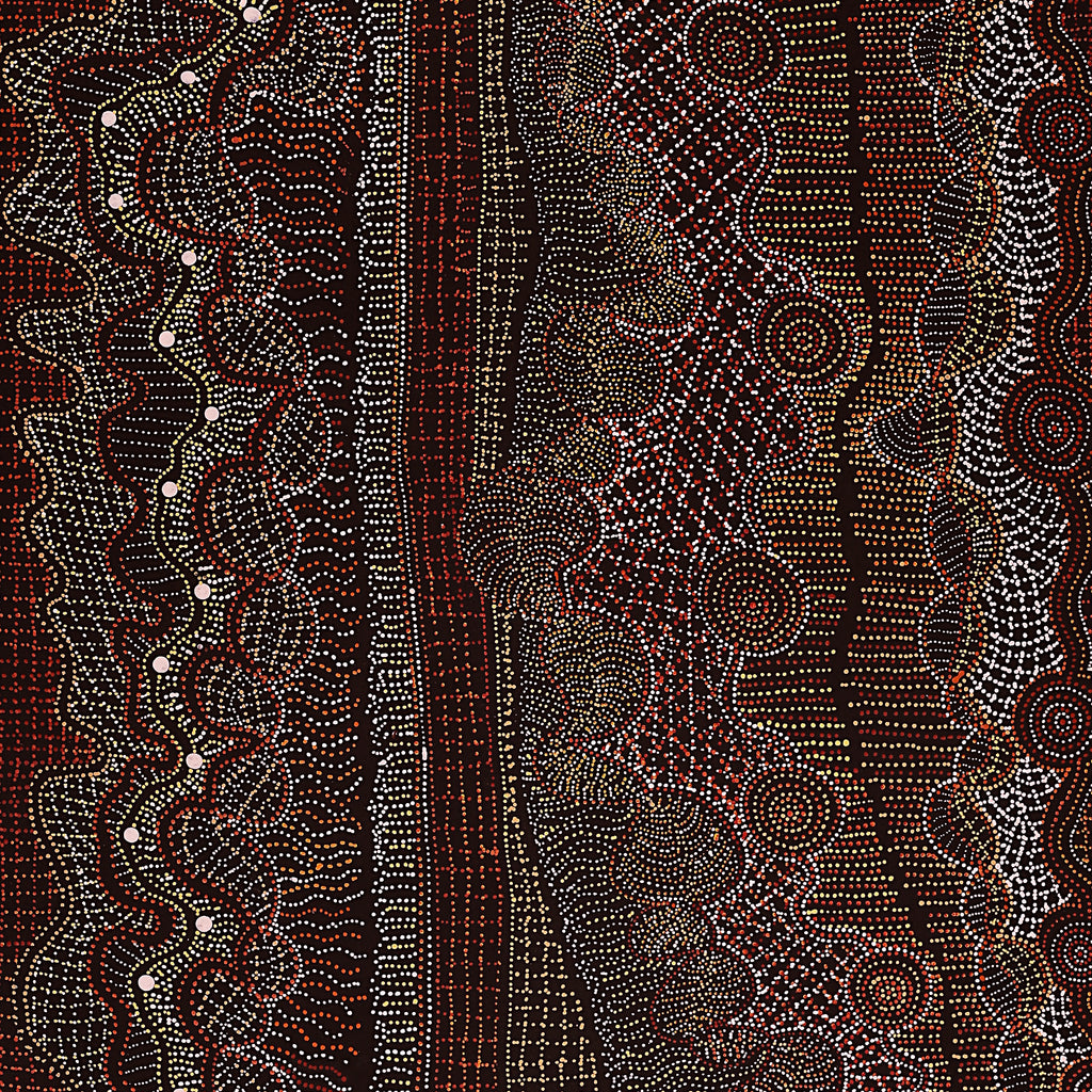 Aboriginal Art by Reanne Nampijinpa Brown, Pamapardu Jukurrpa (Flying Ant Dreaming) - Warntungurru, 183x91cm - ART ARK®