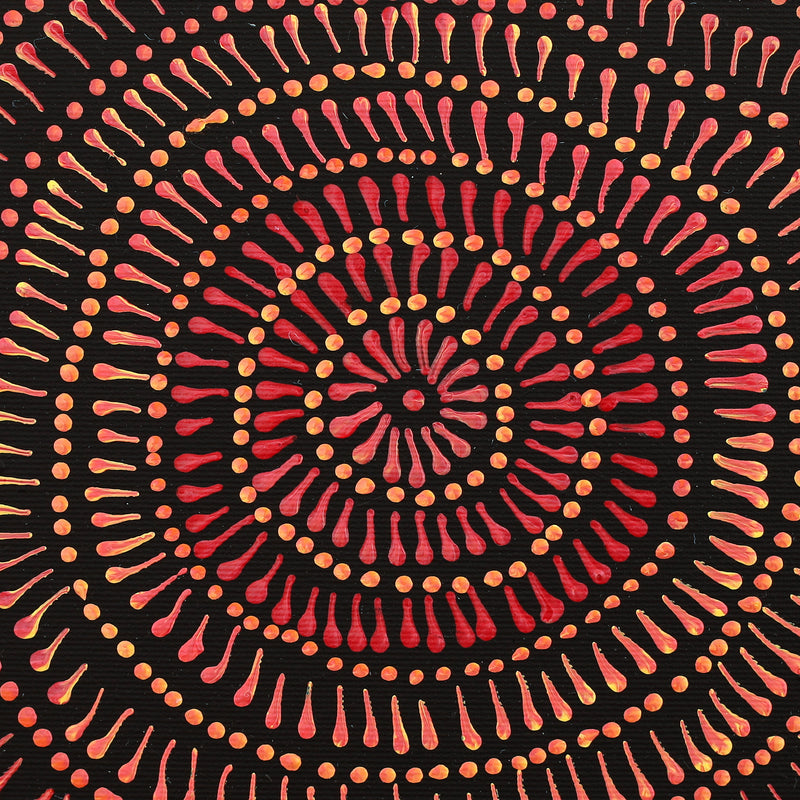 Aboriginal Artwork by Reanne Nampijinpa Brown, Ngapa Jukurrpa (Water Dreaming) - Mikanji, 30x30cm