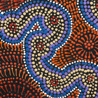 Aboriginal Artwork by Reanne Nampijinpa Brown, Ngapa Jukurrpa (Water Dreaming) - Mikanji, 30x30cm
