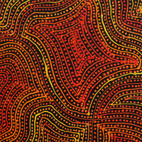 Aboriginal Artwork by Reanne Nampijinpa Brown, Ngapa Jukurrpa (Water Dreaming) - Mikanji, 40x40cm