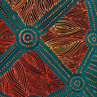 Aboriginal Art by Reanne Nampijinpa Brown, Pamapardu Jukurrpa (Flying Ant Dreaming) - Warntungurru, 40x40cm - ART ARK®