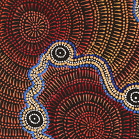 Aboriginal Artwork by Reanne Nampijinpa Brown, Ngapa Jukurrpa (Water Dreaming) - Mikanji, 50x40cm