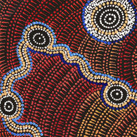 Aboriginal Artwork by Reanne Nampijinpa Brown, Ngapa Jukurrpa (Water Dreaming) - Mikanji, 50x40cm