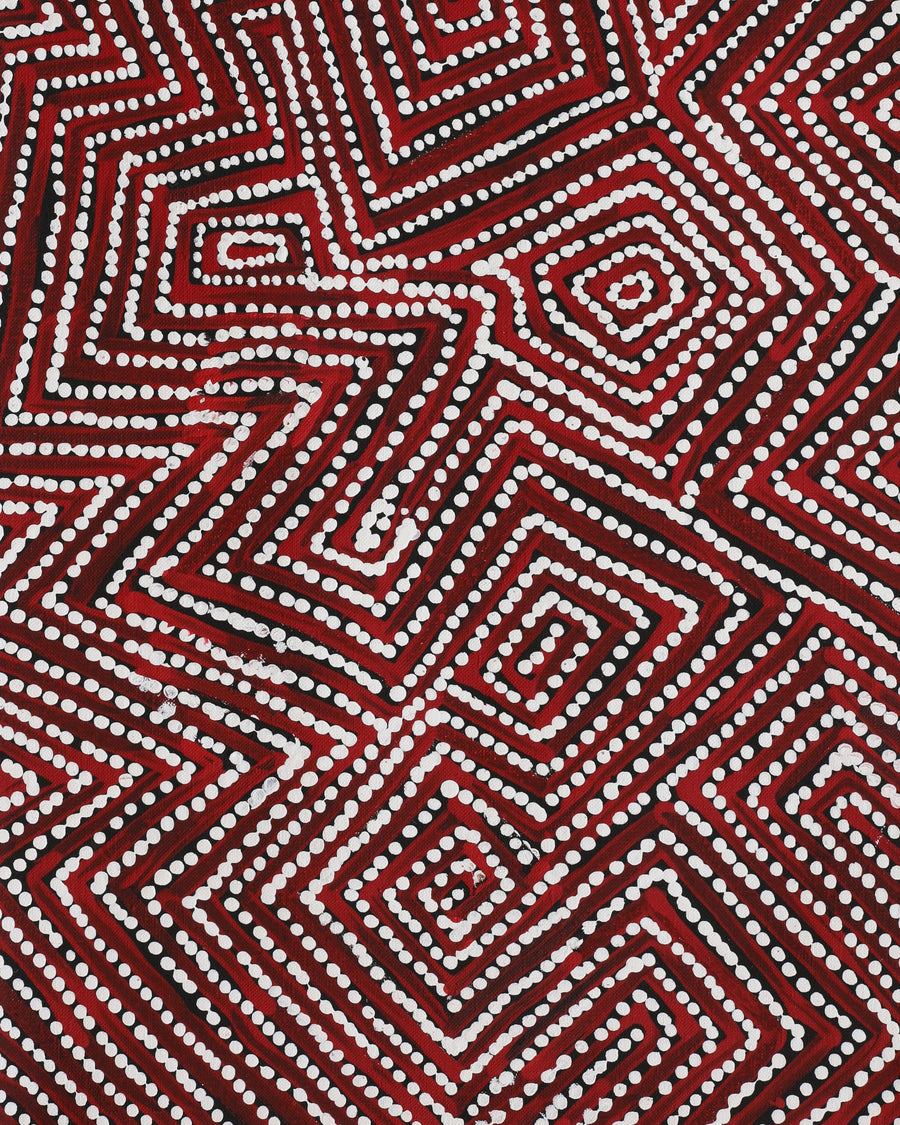 Aboriginal Artwork by Reanne Nampijinpa Brown, Pamapardu Jukurrpa (Flying Ant Dreaming) - Warntungurru, 76x30cm