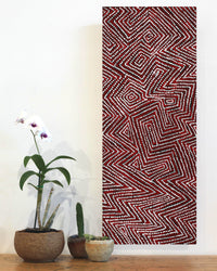 Aboriginal Artwork by Reanne Nampijinpa Brown, Pamapardu Jukurrpa (Flying Ant Dreaming) - Warntungurru, 76x30cm