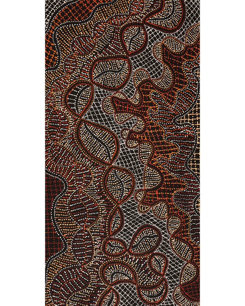 Aboriginal Artwork by Reanne Nampijinpa Brown, Pamapardu Jukurrpa (Flying Ant Dreaming) - Warntungurru, 91x46cm