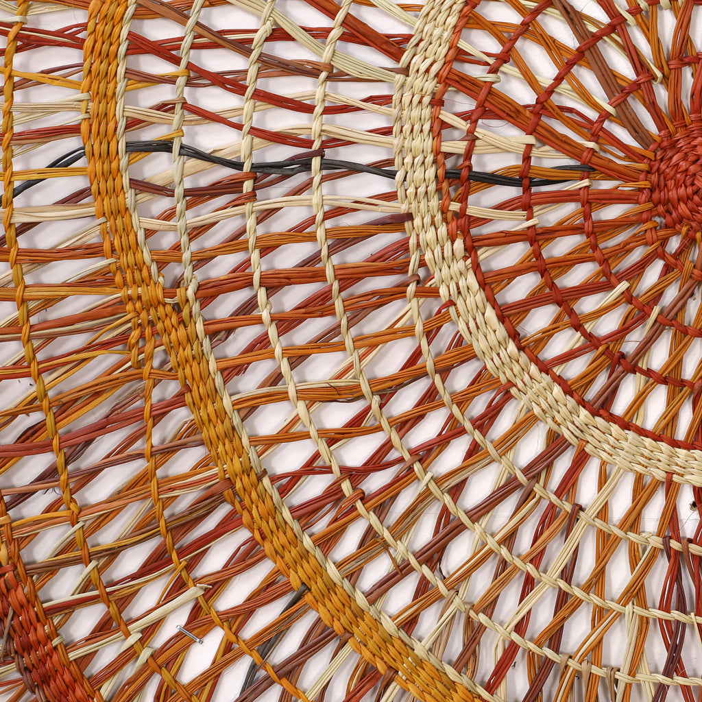 Aboriginal Artwork by Rebecca Buwarr Baker, Woven Mat, 110cm