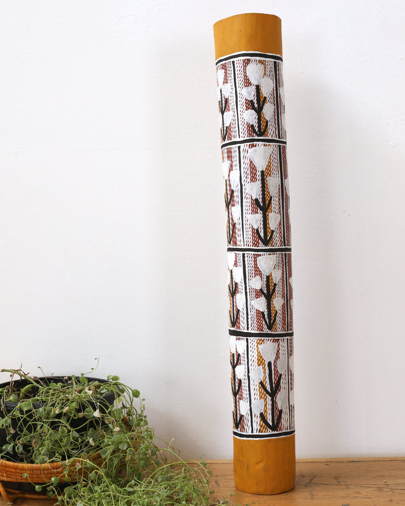 Aboriginal Artwork by Renelle Brian, Lorrkon (Hollow Log), 67cm