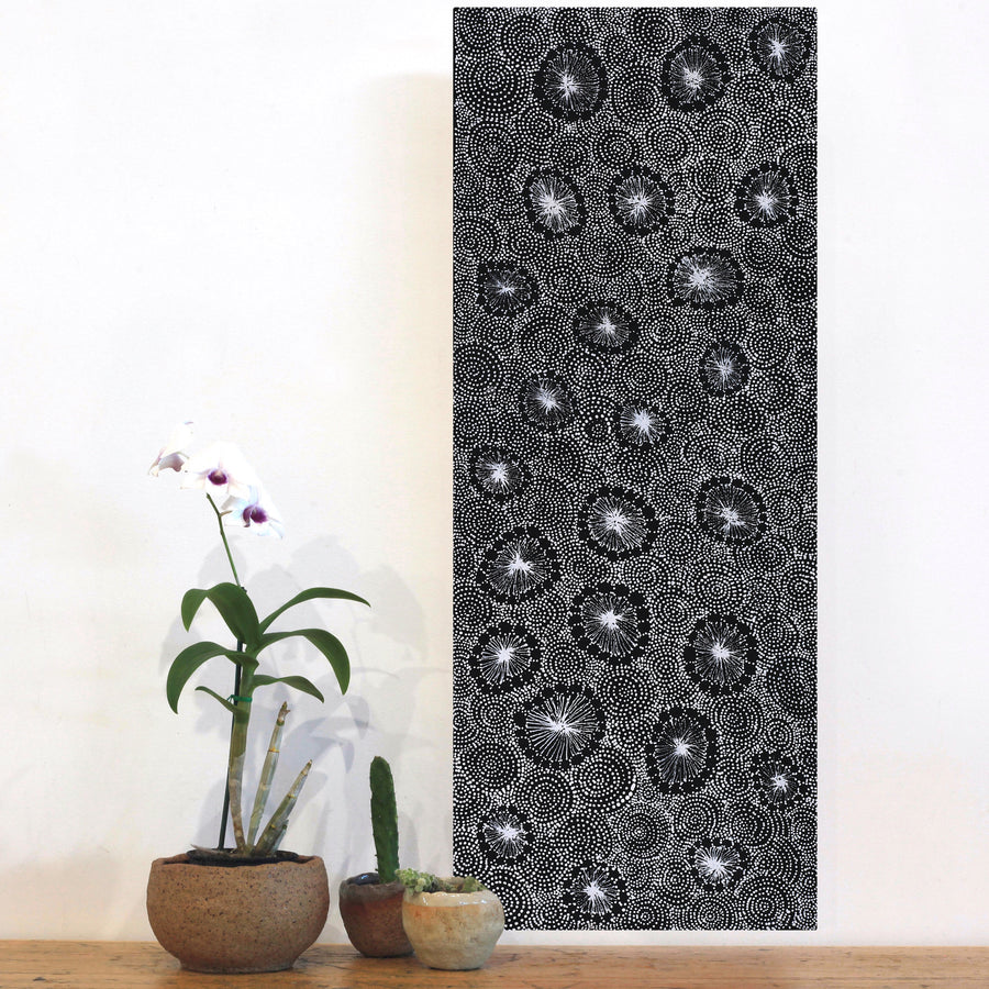 Aboriginal Artwork by Renelle Napanangka McCormack, Pikilyi Jukurrpa (Vaugn Springs Dreaming), 76x30cm