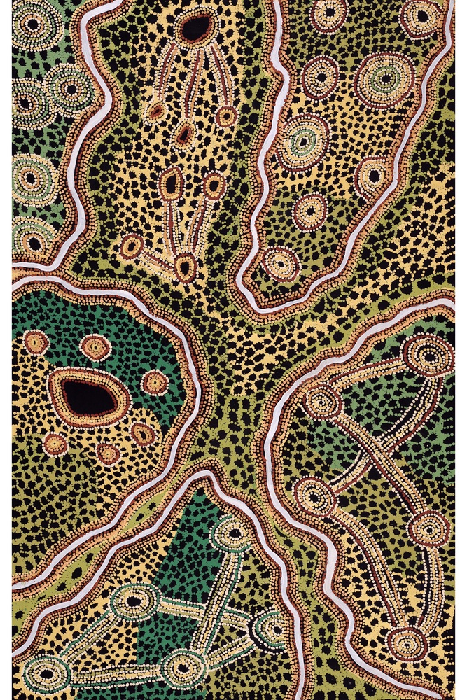 Aboriginal Artwork by Renita Stanley, Minyma Kutjara Wingellina, 120x76cm