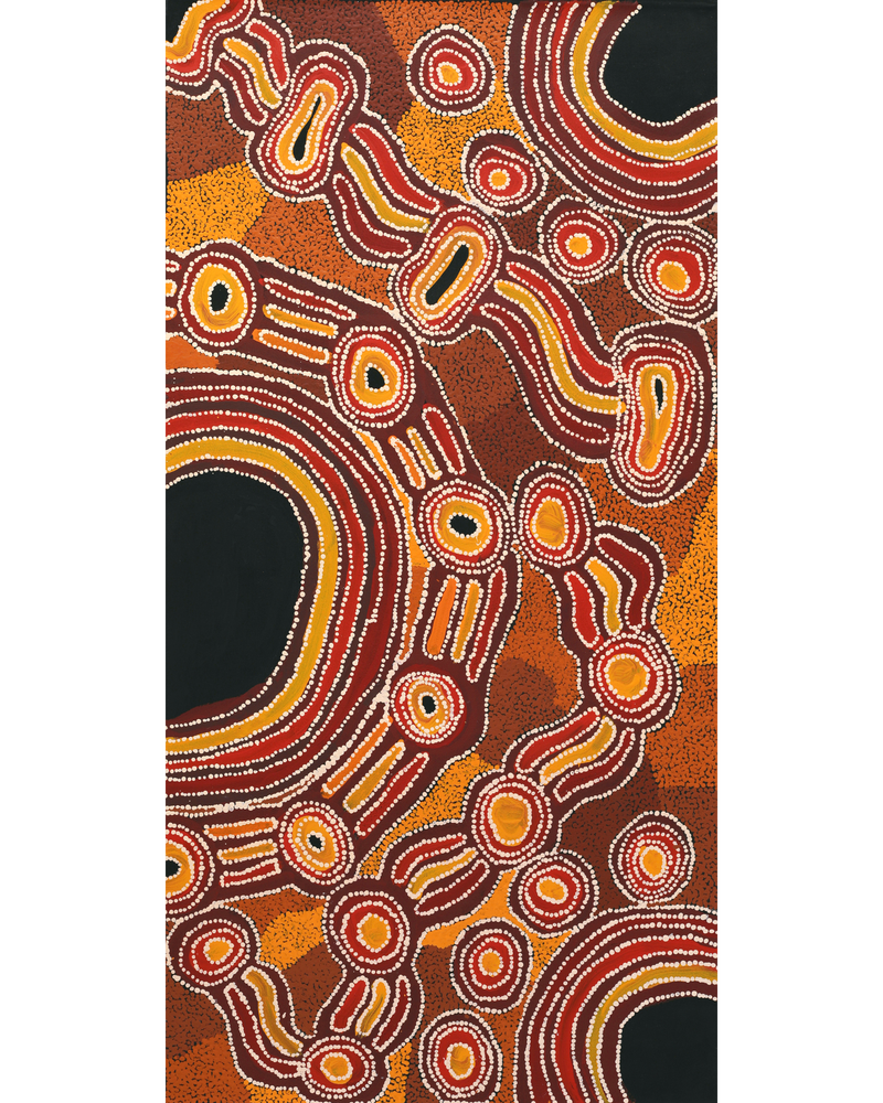 Aboriginal Artwork by Renita Stanley, Minyma Kutjara Tjukurpa, 122x60cm