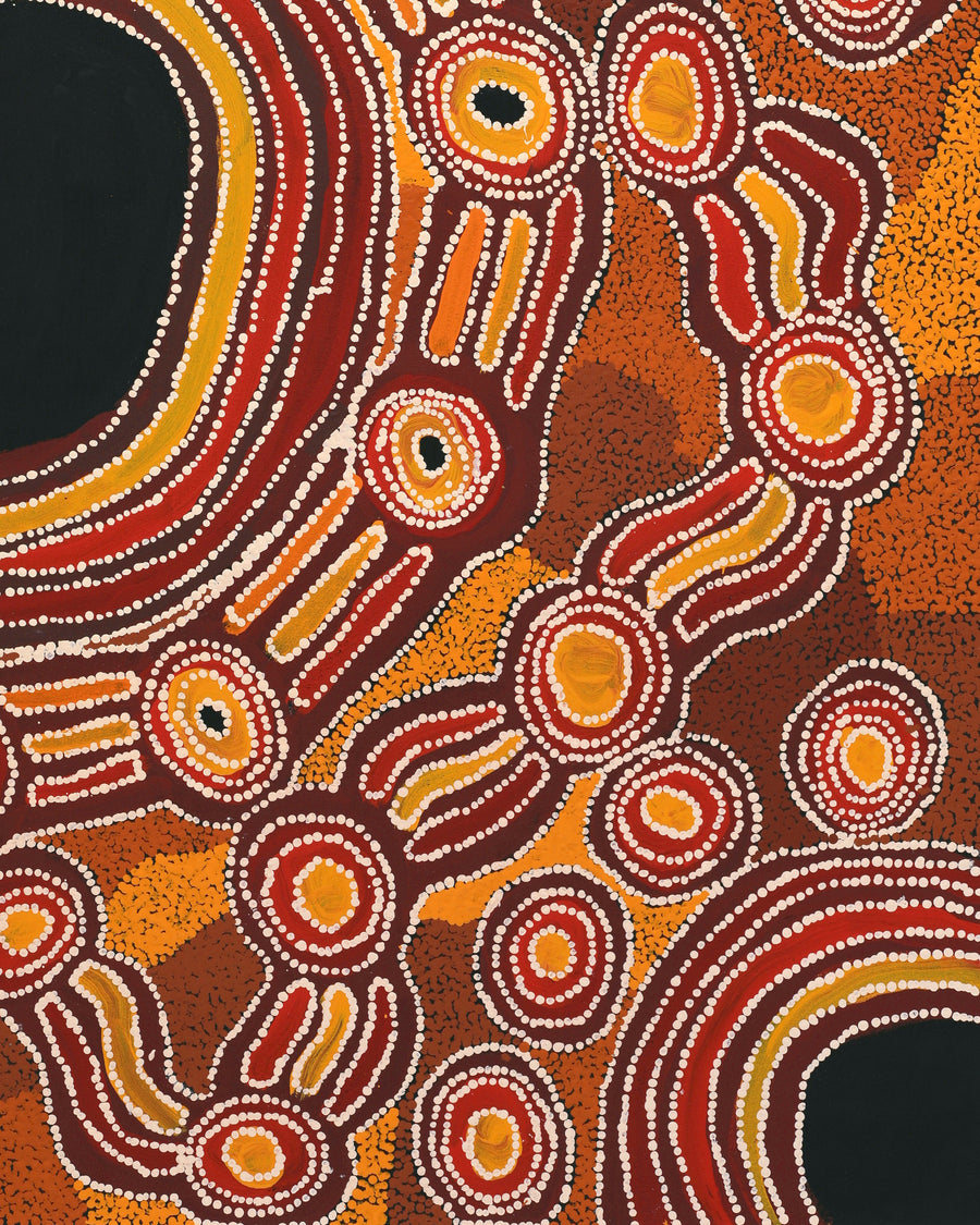 Aboriginal Artwork by Renita Stanley, Minyma Kutjara Tjukurpa, 122x60cm