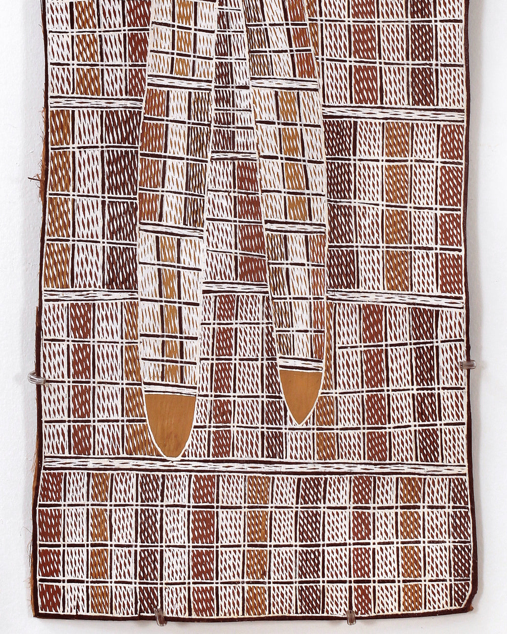 Aboriginal Artwork by Rerrkirrwaŋa Munuŋgurr, Djukurr, 75x31cm Bark
