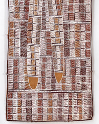 Aboriginal Artwork by Rerrkirrwaŋa Munuŋgurr, Djukurr, 75x31cm Bark