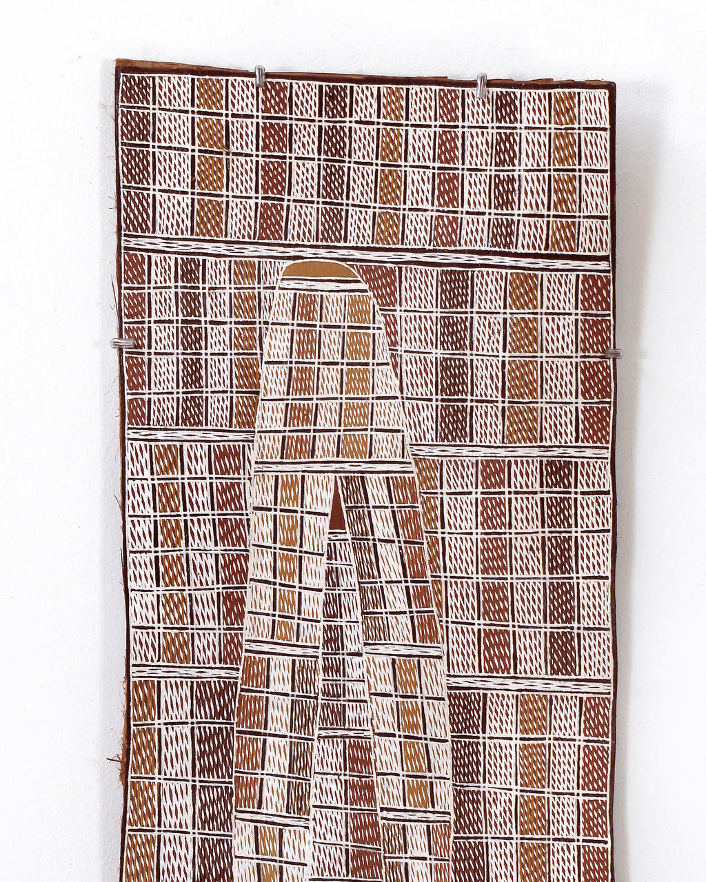Aboriginal Artwork by Rerrkirrwaŋa Munuŋgurr, Djukurr, 75x31cm Bark