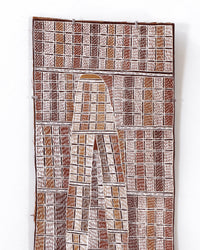 Aboriginal Artwork by Rerrkirrwaŋa Munuŋgurr, Djukurr, 75x31cm Bark