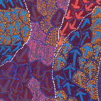Aboriginal Artwork by Ricardo Jampijinpa Gallagher, Yankirri Jukurrpa (Emu Dreaming) - Ngarlikurlangu, 91x46cm