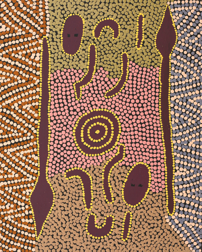 Aboriginal Art by Richard Japanangka Frank, Lukarrara Jukurrpa, 50x40cm - ART ARK®