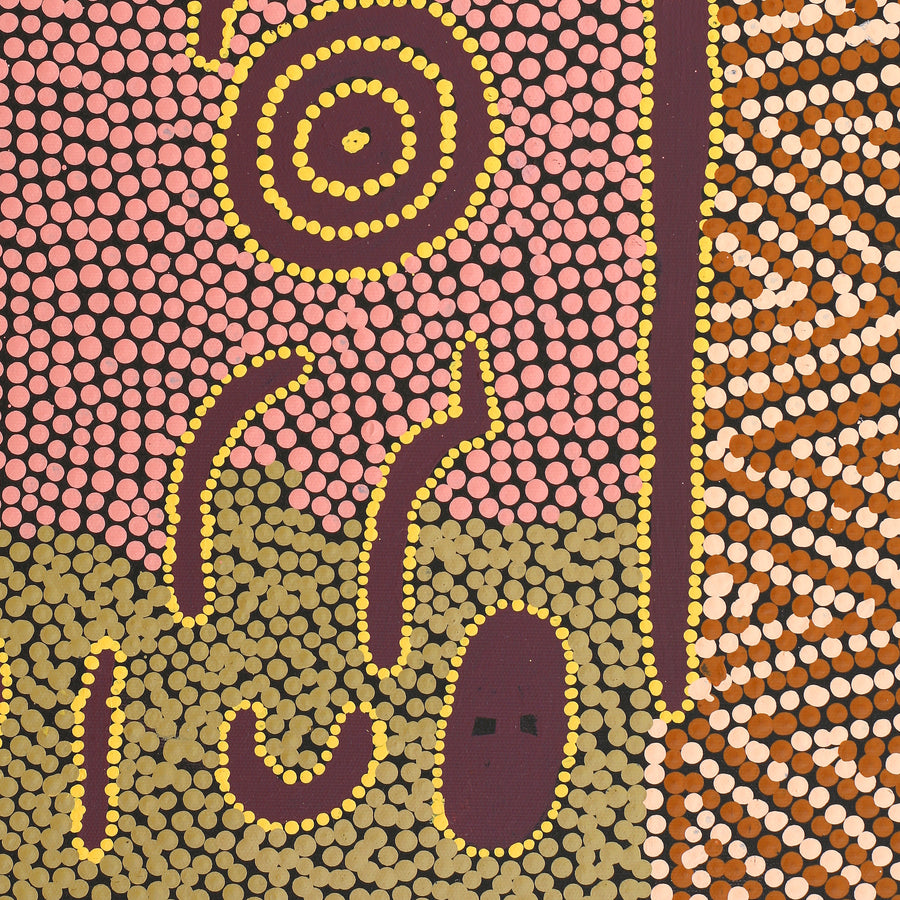 Aboriginal Artwork by Richard Japanangka Frank, Lukarrara Jukurrpa, 50x40cm
