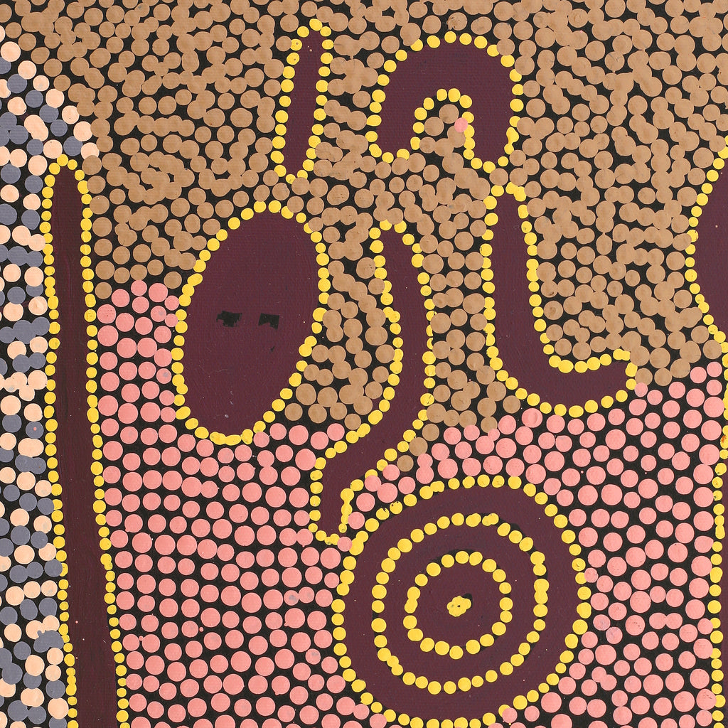 Aboriginal Art by Richard Japanangka Frank, Lukarrara Jukurrpa, 50x40cm - ART ARK®