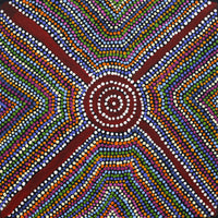 Aboriginal Artwork by Richard Japanangka Frank, Lukarrara Jukurrpa, 40x40cm