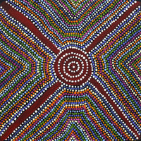 Aboriginal Art by Richard Japanangka Frank, Lukarrara Jukurrpa, 40x40cm - ART ARK®