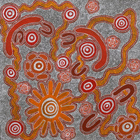 Aboriginal Artwork by Ritasha Nampijinpa Martin, Ngarlu Jukurrpa (Love Dreaming), 91x91cm