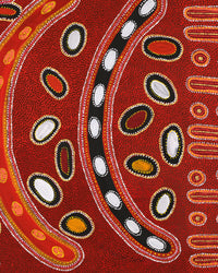 Aboriginal Artwork by Ritasha Nampijinpa Martin, Ngarlu Jukurrpa (Love Dreaming), 107x91cm