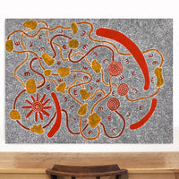 Aboriginal Artwork by Ritasha Nampijinpa Martin, Janganpa Jukurrpa (Brush-tail Possum Dreaming) - Mawurrji, 122x91cm