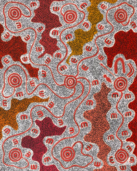 Aboriginal Artwork by Ritasha Nampijinpa Martin, Janganpa Jukurrpa (Brush-tail Possum Dreaming) - Mawurrji, 76x61cm