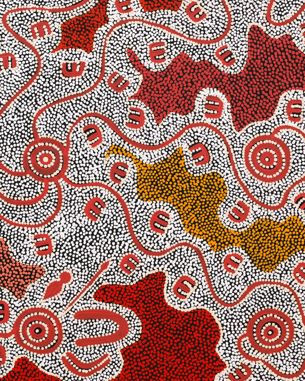 Aboriginal Artwork by Ritasha Nampijinpa Martin, Janganpa Jukurrpa (Brush-tail Possum Dreaming) - Mawurrji, 76x61cm
