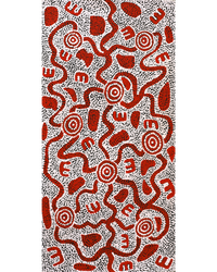Aboriginal Artwork by Ritasha Nampijinpa Martin, Janganpa Jukurrpa (Brush-tail Possum Dreaming) - Mawurrji, 61x30cm